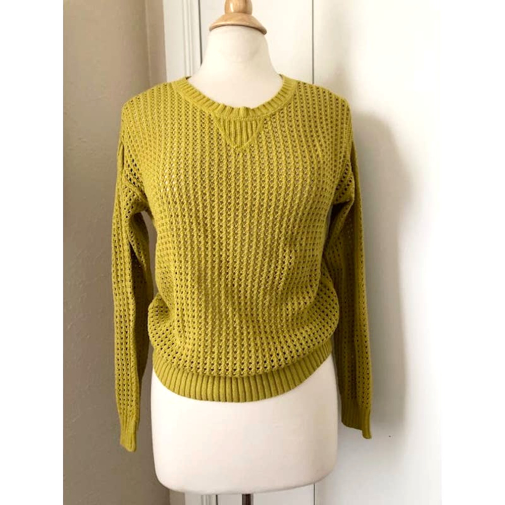 Jeanne Pierre - Green Open Weave Sweater - Size M